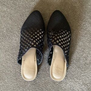 Black Latigo nylon mules